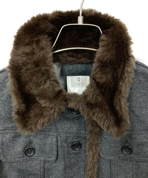 DOLCE & GABBANA（ドルチェ＆ガッバーナ）DOLCE & GABBANA (ドルチェ＆ガッバーナ) ファーデニムジャケット ブラック サイズ:38の古着・服飾アイテム