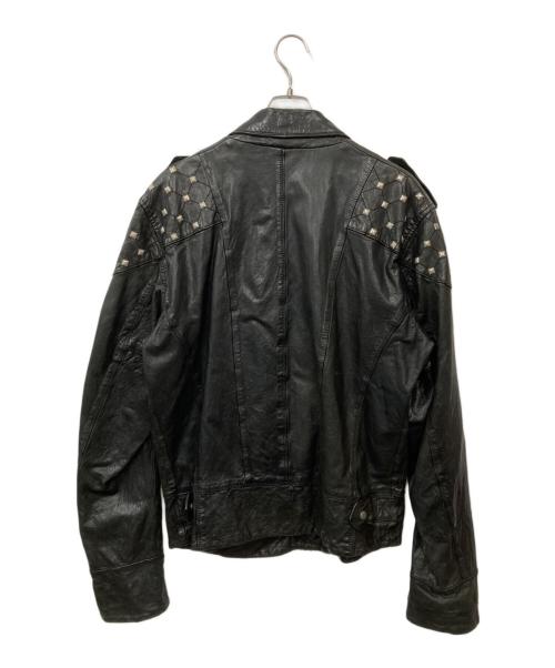 DIESEL（ディーゼル）DIESEL (ディーゼル) スタッズライダースジャケット ブラック サイズ:XLの古着・服飾アイテム
