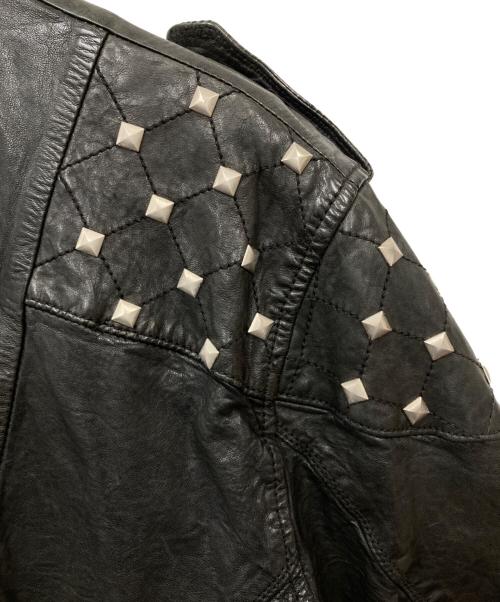 DIESEL（ディーゼル）DIESEL (ディーゼル) スタッズライダースジャケット ブラック サイズ:XLの古着・服飾アイテム