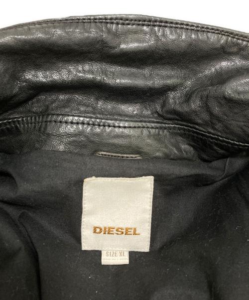DIESEL（ディーゼル）DIESEL (ディーゼル) スタッズライダースジャケット ブラック サイズ:XLの古着・服飾アイテム
