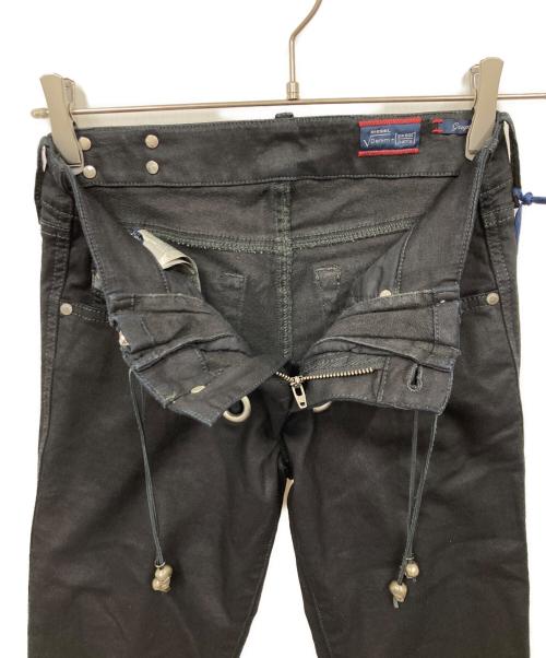 DIESEL（ディーゼル）DIESEL (ディーゼル) スカルデニムパンツ ブラック サイズ:W25の古着・服飾アイテム