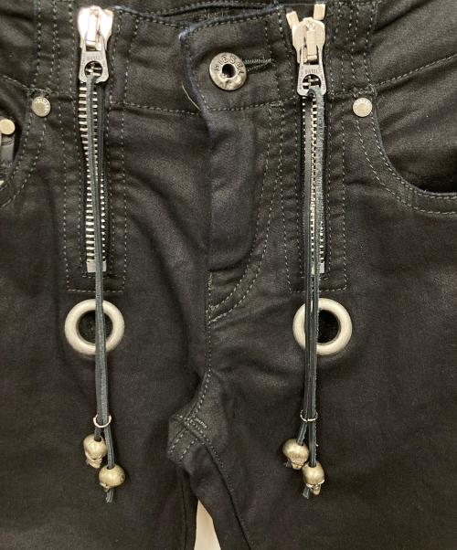 DIESEL（ディーゼル）DIESEL (ディーゼル) スカルデニムパンツ ブラック サイズ:W25の古着・服飾アイテム