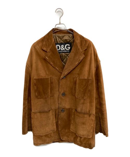 D&G（ディーアンドジー）D&G (ディーアンドジー) レザージャケット ブラウン サイズ:48の古着・服飾アイテム