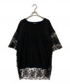 Hysteric Glamourヒステリックグラマー）の古着「レースＴシャツ」｜ブラック