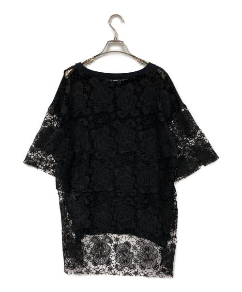 Hysteric Glamour（ヒステリックグラマー）Hysteric Glamour (ヒステリックグラマー) レースＴシャツ ブラック サイズ:FREEの古着・服飾アイテム