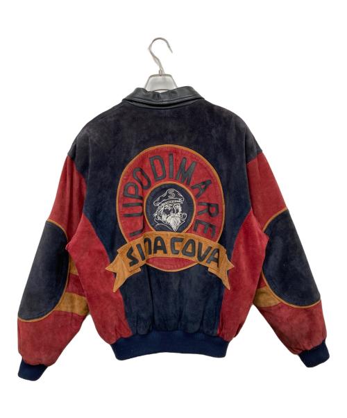 LUPO DI MARE SINA COVA（ルポ ディ マーレ シナコバ）LUPO DI MARE SINA COVA (ルポ ディ マーレ シナコバ) レザーブルゾン ネイビー サイズ:Lの古着・服飾アイテム