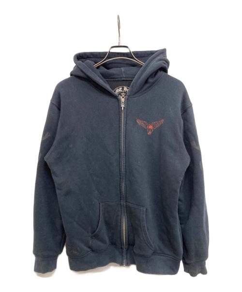 CHROME HEARTS（クロムハーツ）CHROME HEARTS (クロムハーツ) FOTI マハリアプリント裏地サーマルジップパーカー ネイビー サイズ:Mの古着・服飾アイテム