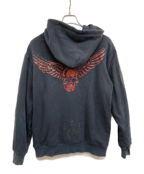 CHROME HEARTS（クロムハーツ）CHROME HEARTS (クロムハーツ) FOTI マハリアプリント裏地サーマルジップパーカー ネイビー サイズ:Mの古着・服飾アイテム