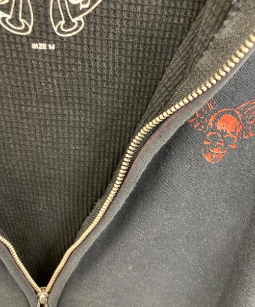 CHROME HEARTS（クロムハーツ）CHROME HEARTS (クロムハーツ) FOTI マハリアプリント裏地サーマルジップパーカー ネイビー サイズ:Mの古着・服飾アイテム