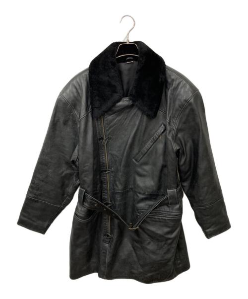 OLIVIER MASSUGER（不明）OLIVIER MASSUGER (不明) レザーコート ブラック サイズ:Mの古着・服飾アイテム