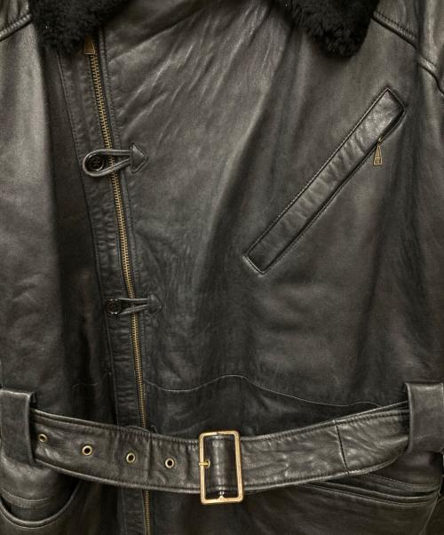 OLIVIER MASSUGER（不明）OLIVIER MASSUGER (不明) レザーコート ブラック サイズ:Mの古着・服飾アイテム