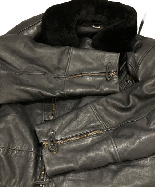 OLIVIER MASSUGER（不明）OLIVIER MASSUGER (不明) レザーコート ブラック サイズ:Mの古着・服飾アイテム