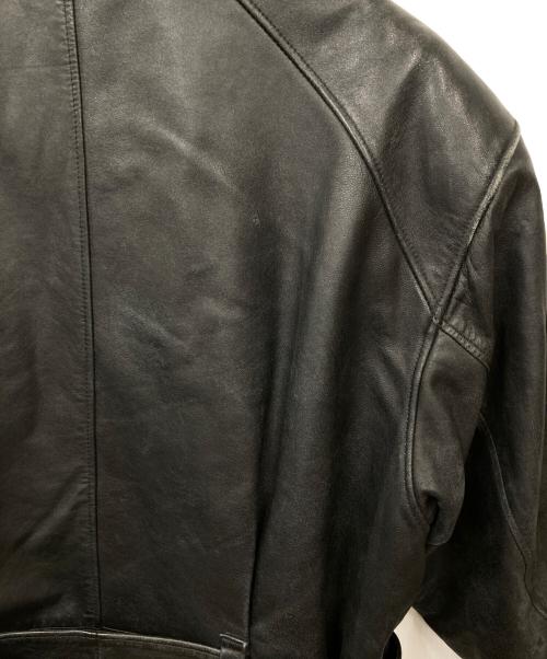 OLIVIER MASSUGER（不明）OLIVIER MASSUGER (不明) レザーコート ブラック サイズ:Mの古着・服飾アイテム