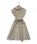 Loulou Willoughbyルルウィルビー）の古着「オーガンドットウエストリボンワンピース」｜ベージュ