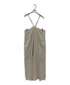 Lourenローレン）の古着「drape wide all in one/ドレープワイドオールインワン」｜ベージュ