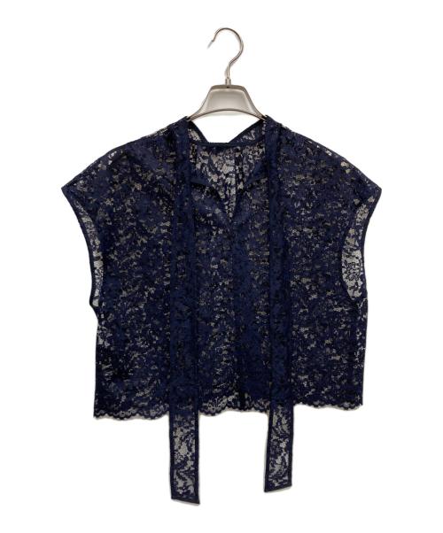 23区（ニジュウサンク）23区 (ニジュウサンク) 【APPLAUDIR】レースコンビ ドレス ネイビー サイズ:44の古着・服飾アイテム
