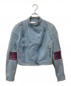 CHANELシャネル）の古着「ブルースポーツバイカーロゴジャケット」｜スカイブルー