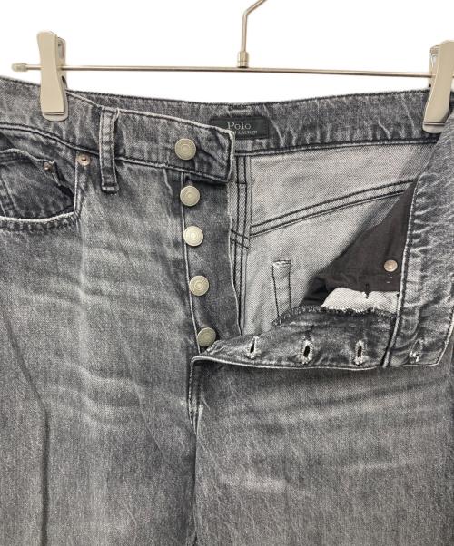 POLO RALPH LAUREN（ポロ・ラルフローレン）POLO RALPH LAUREN (ポロ・ラルフローレン) ハイライズワイドレッグクロップドジーンズ グレー サイズ:27の古着・服飾アイテム