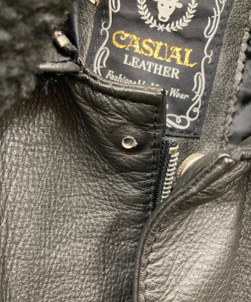 casual leather（カジュアルレザー）casual leather (カジュアルレザー) レザージャケット ブラック サイズ:Lの古着・服飾アイテム