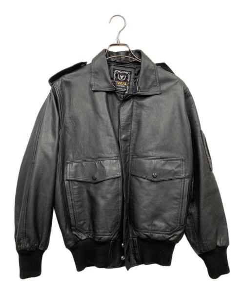 casual leather（カジュアルレザー）casual leather (カジュアルレザー) レザージャケット ブラック サイズ:Lの古着・服飾アイテム