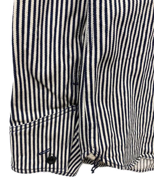 toughness（タフネス）toughness (タフネス) ヒッコリーカバーオール ブルー サイズ:XLの古着・服飾アイテム