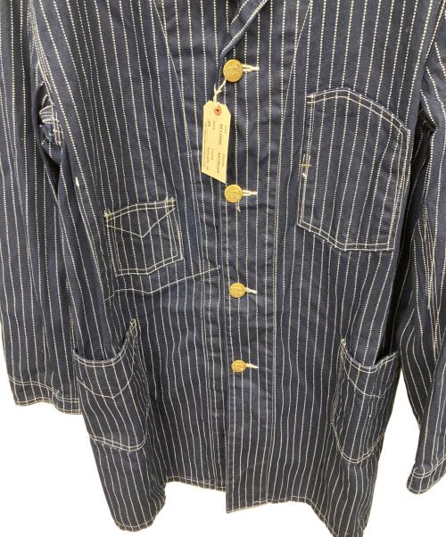 SUGAR CANE（シュガーケーン）SUGAR CANE (シュガーケーン) ウォバッシュストライプ レイルロードコート ネイビー サイズ:40 未使用品の古着・服飾アイテム