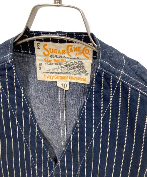 SUGAR CANE（シュガーケーン）SUGAR CANE (シュガーケーン) ウォバッシュストライプ・エンジニアベスト ネイビー サイズ:40の古着・服飾アイテム