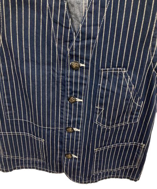SUGAR CANE（シュガーケーン）SUGAR CANE (シュガーケーン) ウォバッシュストライプ・エンジニアベスト ネイビー サイズ:40の古着・服飾アイテム