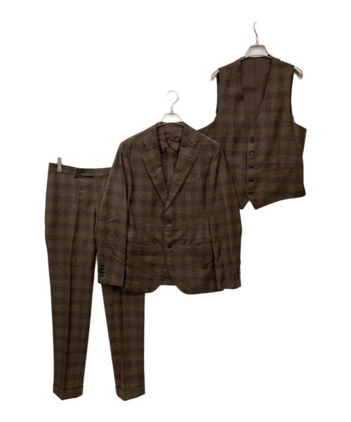 EDIFICE（エディフィス）EDIFICE (エディフィス) 3ピーススーツ ブラウン サイズ:48の古着・服飾アイテム