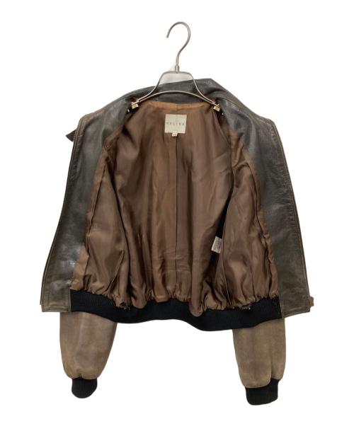 CELINE（セリーヌ）CELINE (セリーヌ) ラムレザージャケット ブラウン サイズ:38の古着・服飾アイテム