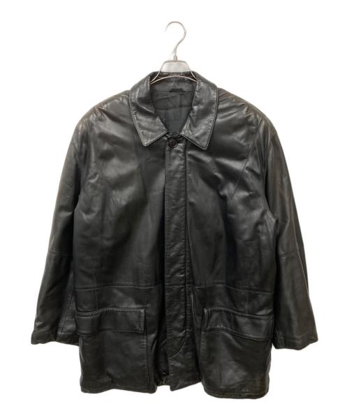 GIANFRANCO FERRE（ジャンフランコフェレ）GIANFRANCO FERRE (ジャンフランコフェレ) レザーコート ブラック サイズ:表記なしの古着・服飾アイテム