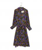 MUVEILミュベール）の古着「フラワープリントワンピース」｜パープル