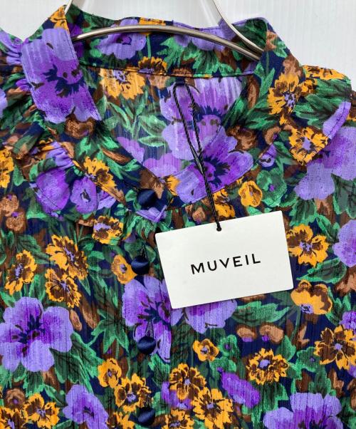 MUVEIL（ミュベール）MUVEIL (ミュベール) フラワープリントワンピース パープル サイズ:40 未使用品の古着・服飾アイテム