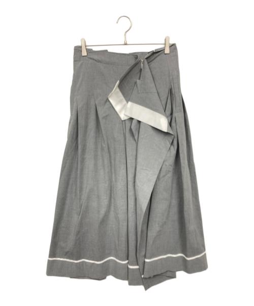 sacai（サカイ）sacai (サカイ) サイドZIP Suiting Skirt グレー サイズ:3の古着・服飾アイテム