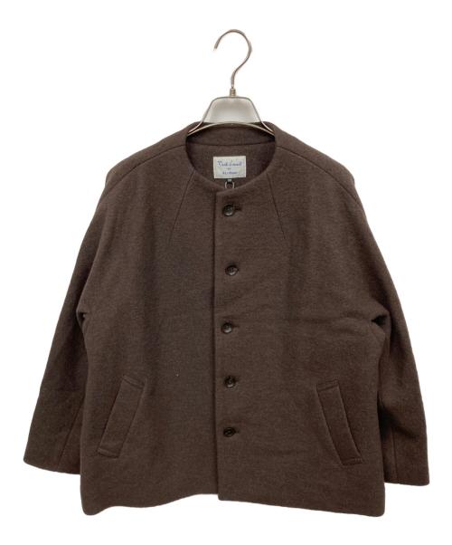 Le minor（ルミノア）Le minor (ルミノア) ノーカラージャケット ブラウン サイズ:38 未使用品の古着・服飾アイテム