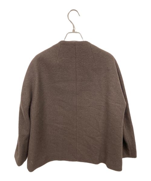 Le minor（ルミノア）Le minor (ルミノア) ノーカラージャケット ブラウン サイズ:38 未使用品の古着・服飾アイテム