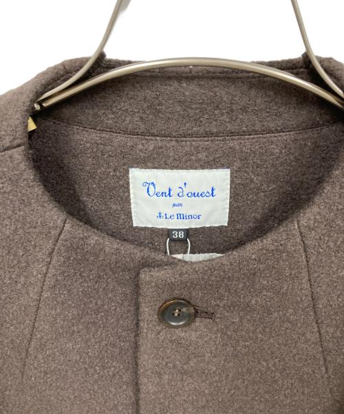 Le minor（ルミノア）Le minor (ルミノア) ノーカラージャケット ブラウン サイズ:38 未使用品の古着・服飾アイテム
