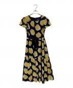 M'S GRACYエムズグレイシー）の古着「レモン柄ワンピース」｜ブラック