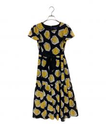 M'S GRACY（エムズグレイシー）の古着「レモン柄ワンピース」｜ブラック