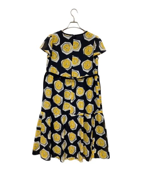 M'S GRACY（エムズグレイシー）M'S GRACY (エムズグレイシー) レモン柄ワンピース ブラック サイズ:Mの古着・服飾アイテム
