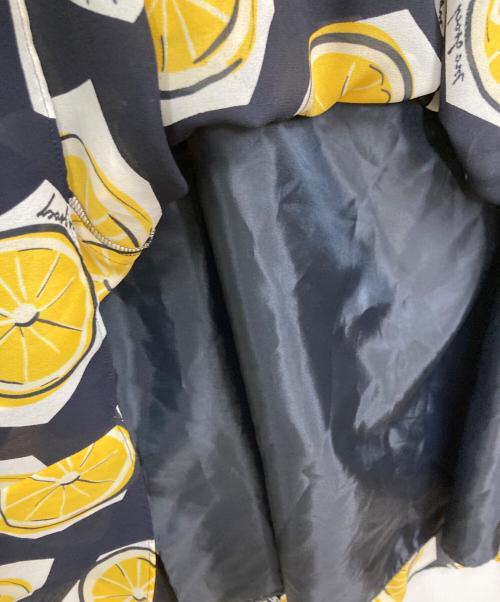 M'S GRACY（エムズグレイシー）M'S GRACY (エムズグレイシー) レモン柄ワンピース ブラック サイズ:Mの古着・服飾アイテム