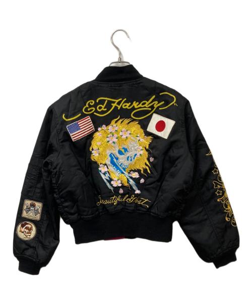 DON ED HARDY（ドンエドハーディ）DON ED HARDY (ドンエドハーディ) MA-1ジャケット ブラック サイズ:Sの古着・服飾アイテム