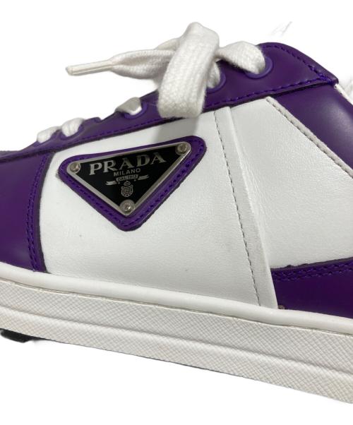 PRADA（プラダ）PRADA (プラダ) ダウンタウンレザースニーカー ホワイト サイズ:6 1/2の古着・服飾アイテム