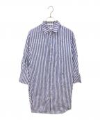 MADISON BLUEマディソンブルー）の古着「ストライプシャツワンピース」｜ホワイト