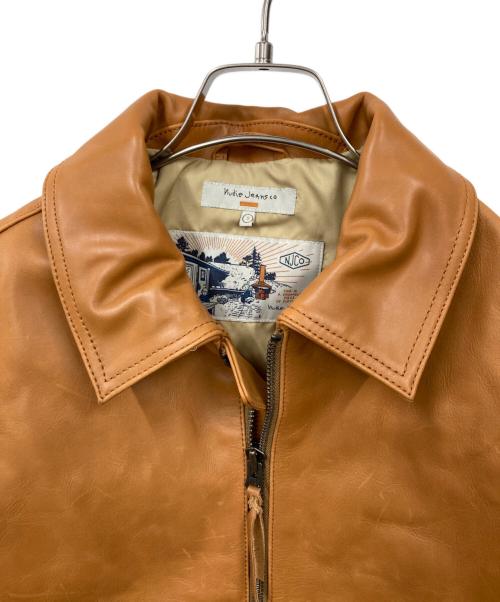 NUDIE JEANS（ヌーディー・ジーンズ）NUDIE JEANS (ヌーディー・ジーンズ) EDDY LEATHER JACKET ブラウン サイズ:Sの古着・服飾アイテム