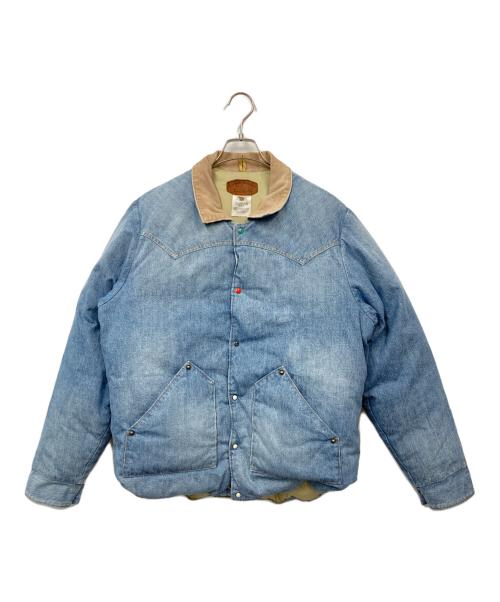 RockyMountainFeatherBed（ロッキーマウンテンフェザーベッド）RockyMountainFeatherBed Hysteric Glamour (ヒステリックグラマー) SUPER FUZZ刺繍 RUNCH DENIM DOWN JACKET　02233AB01 ブルー サイズ:SIZE 42の古着・服飾アイテム