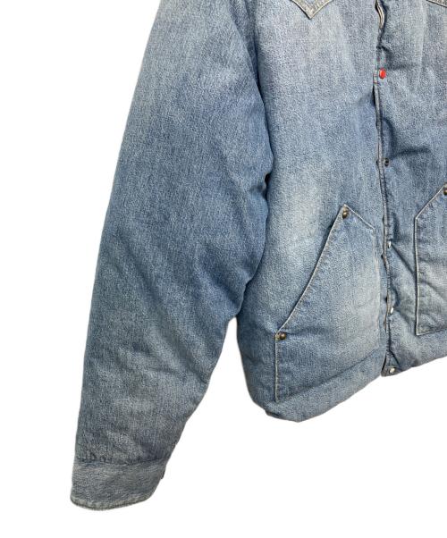 RockyMountainFeatherBed（ロッキーマウンテンフェザーベッド）RockyMountainFeatherBed Hysteric Glamour (ヒステリックグラマー) SUPER FUZZ刺繍 RUNCH DENIM DOWN JACKET　02233AB01 ブルー サイズ:SIZE 42の古着・服飾アイテム