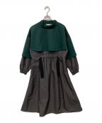 nagonstansナゴンスタンス）の古着「combination dress切替ワンピース」｜グリーン