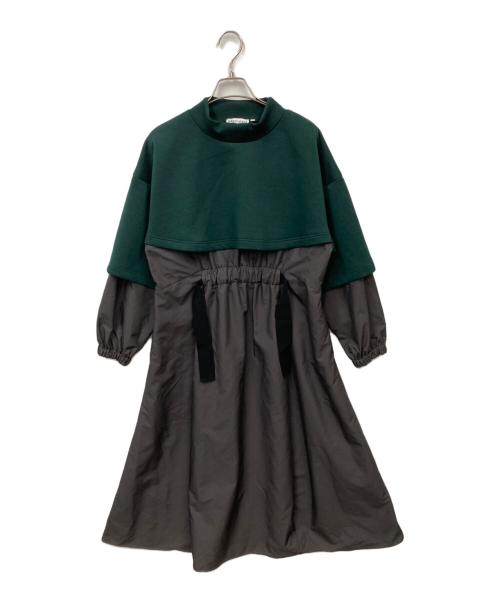 nagonstans（ナゴンスタンス）nagonstans (ナゴンスタンス) combination dress切替ワンピース グリーン サイズ:Ｓの古着・服飾アイテム