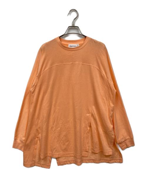 nagonstans（ナゴンスタンス）nagonstans (ナゴンスタンス) washable asymmetry 2way sleeves tops オレンジ サイズ:MEDIUMの古着・服飾アイテム